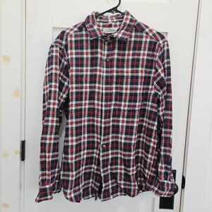 R Country Flannel Button Up Shirt - Red * Navy